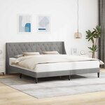 vidaXL Cadre de lit avec tête de lit Gris clair 180 x 200 cm Velours