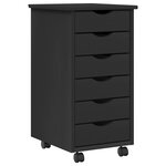 vidaXL Ensemble bureau et cabinet roulant MOSS 2 Pièces Noir