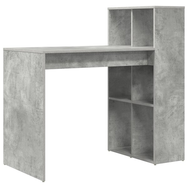 vidaXL Bureau d'écriture Gris béton Bois d'ingénierie finition béton Moyen