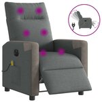 vidaXL Fauteuil inclinable de massage électrique gris foncé tissu
