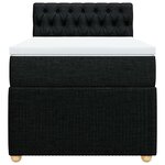 vidaXL Sommier à lattes de lit avec matelas Noir 90x190 cm Tissu