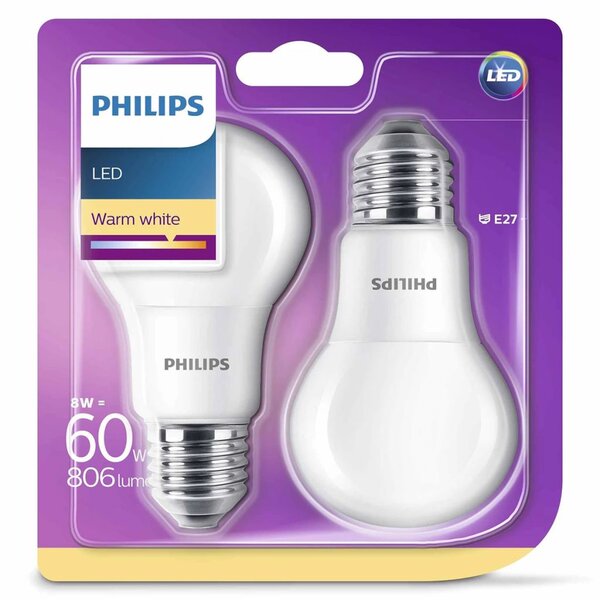 Philips ampoule led 2 pcs 8 w 806 lumens 929001234361