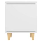 vidaXL Table de chevet avec pieds en bois massif Blanc 40x30x50 cm