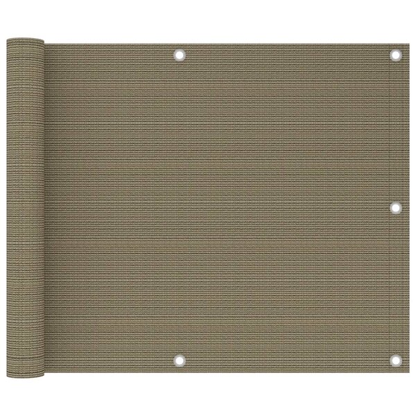 vidaXL Écran de balcon Taupe 75x500 cm PEHD