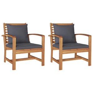 vidaXL Chaise avec coussin 2 Pièces Brun et gris foncé 65 x 60 x 76 5 cm