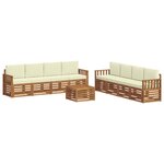 vidaXL Ensemble de canapés d'extérieur 9 pc Naturel et Crème