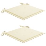 vidaXL Chaises de jardin avec coussins 2 Pièces Teck solide et acier