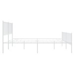 vidaXL Cadre de lit métal avec tête de lit/pied de lit blanc 180x200cm