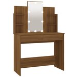 vidaXL Coiffeuse avec LED Chêne marron 96x40x142 cm