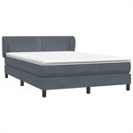 vidaXL Sommier à lattes de lit et matelas gris foncé 160x210cm velours
