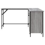 vidaXL Bureau sonoma gris 141x141x75 cm bois d'ingénierie