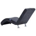 vidaXL Chaise longue de massage avec oreiller Gris Similicuir daim