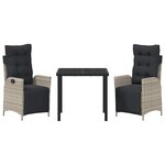 vidaXL Ensemble de salle à manger pour jardin 3 Pièces Gris clair
