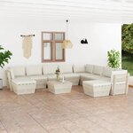 vidaXL Salon de jardin palette 11 Pièces avec coussins bois d'épicéa