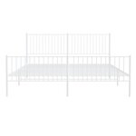 vidaXL Cadre de lit métal sans matelas et pied de lit blanc 193x203 cm