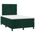 vidaXL Sommier à lattes de lit avec matelas LED vert foncé 120x190 cm