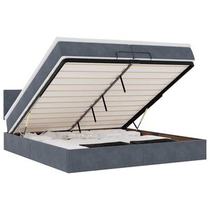 vidaXL Cadre de lit ottoman avec matelas gris foncé 200x200 cm velours