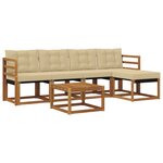 vidaXL Ensemble de canapés d'extérieur 6 Pièces Naturel et Beige