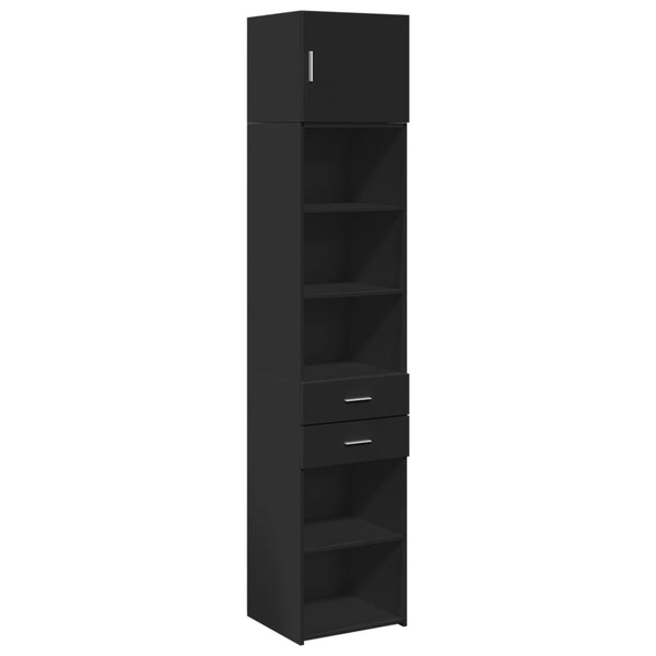 vidaXL Armoire de rangement mince noir 45x42 5x225cm bois d'ingénierie