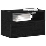 vidaXL Tables de chevet murales 2 Pièces noir 45x26x28 5 cm