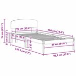 vidaXL Cadre de lit Blanc 90 x 190 cm Bois de pin massif
