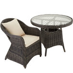 Tectake lot de 2 fauteuils de jardin luxe - gris