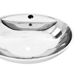 vidaXL Lavabo avec trop-plein 58 5 x 39 x 21 cm Céramique Argenté