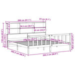 vidaXL Lit bibliothèque sans matelas cire marron 200x200 cm pin massif