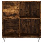 vidaXL Armoire à disques chêne fumé 84 5x38x89 cm bois d'ingénierie