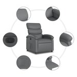 vidaXL Fauteuil inclinable électrique Gris Similicuir