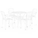 vidaXL Ensemble de bistro 5 Pièces Aluminium coulé Blanc