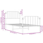 vidaXL Cadre de lit métal sans matelas avec pied de lit noir 90x200 cm