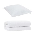vidaXL Duvet avec Oreiller 2 Pièces Blanc 140 x 200 cm Microfibre