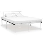 vidaXL Cadre de lit sans matelas blanc métal 140x200 cm