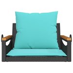 vidaXL Balancelle avec coussins noir 63x62x40 cm résine tressée