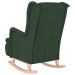 vidaXL Fauteuil avec pieds à bascule en bois d'hévéa Vert foncé Tissu