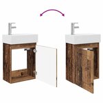 vidaXL Meuble de salle de bain avec robinet Bois ancien