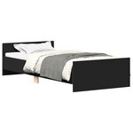 vidaXL Cadre de lit sans matelas noir 100x200 cm bois d'ingénierie
