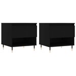vidaXL Tables basses 2 Pièces noir 50x46x50 cm bois d'ingénierie