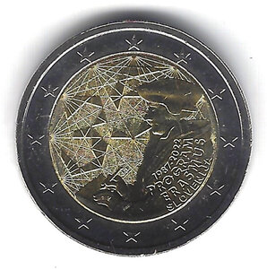 Monnaie 2 euros commémorative slovénie erasmus 2022