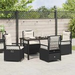 vidaXL Ensemble de salle à manger pour jardin 5 Pièces Noir polyrotin