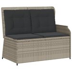 vidaXL Salon de jardin 5 Pièces avec coussins gris clair résine tressée
