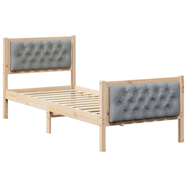 vidaXL Cadre de lit avec tête de lit Gris clair 80 x 200 cm tissu