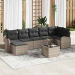 vidaXL Ensemble de canapé de jardin 8 Pièces Gris Poly rotin