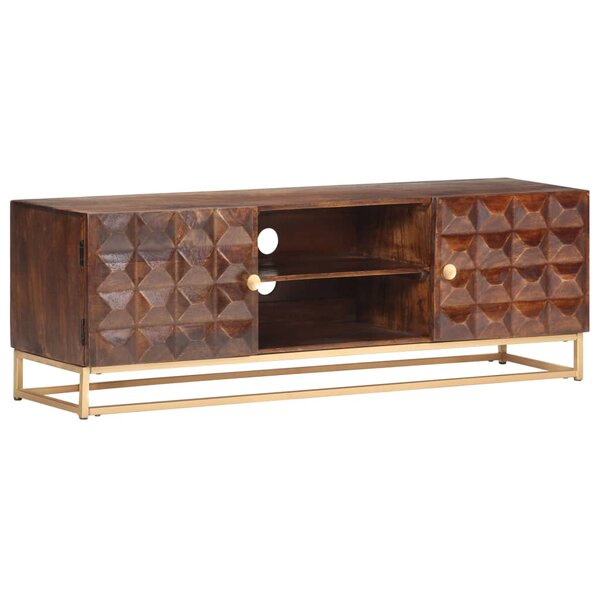 Vidaxl meuble tv 124x29x45 cm bois massif de manguier