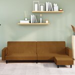 Vidaxl canapé-lit à 2 places avec repose-pied marron velours