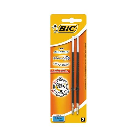 Blister de 2 recharges x-smooth pointe moyenne 1 mm noire pour stylo bille atlantis soft bic