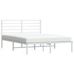 vidaXL Cadre de lit métal sans matelas et tête de lit blanc 160x200 cm