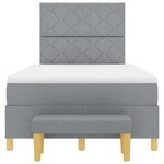 vidaXL Lit à ressorts avec matelas Gris clair 120 x 200 cm tissu