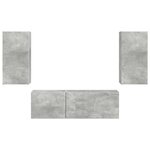 vidaXL Ensemble de meuble TV mural 4 Pièces Gris béton Bois d'ingénierie